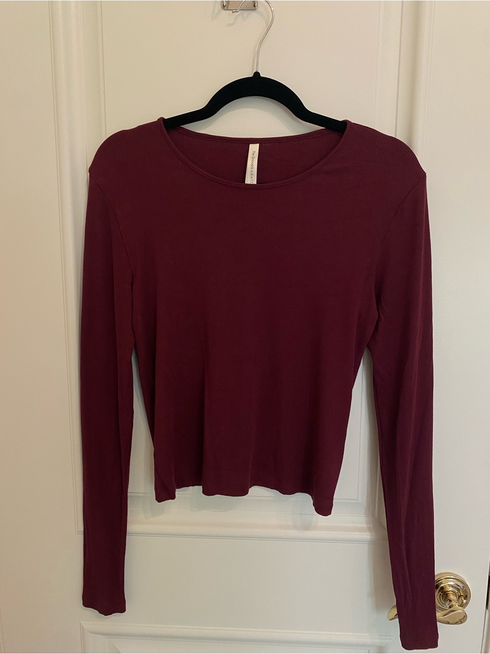 Babaton Long Sleeve Ribbed Top